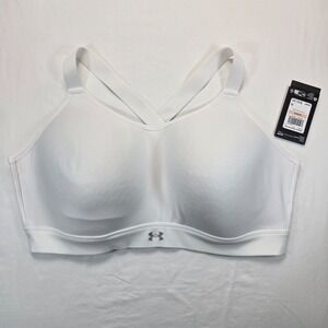 Under Armour Women Sports Bra White 2X  50 52 High Support Crossback NWT